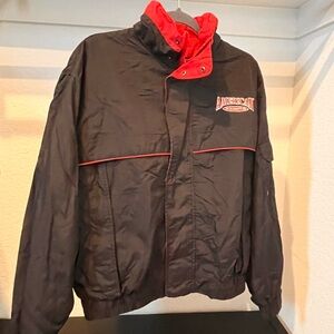 American Rodsmiths Men’s Zip Up Vended Hooded Nylon Jacket Size Small Embroidery